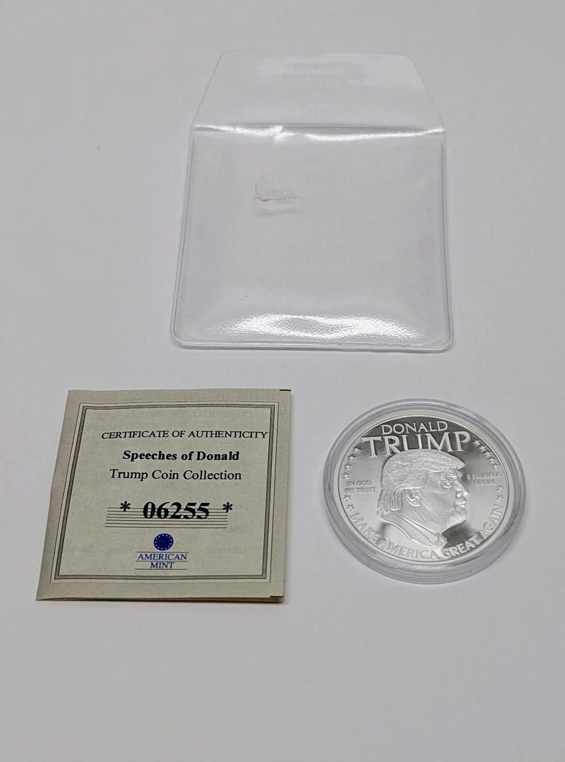 Speeches of DONALD TRUMP Commemorative Silver Coin Collection American Mint COA immagine 3