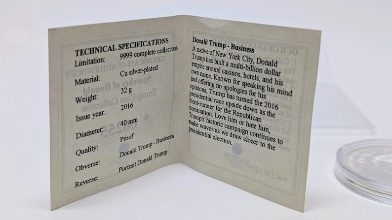 Speeches of DONALD TRUMP Commemorative Silver Coin Collection American Mint COA immagine 8