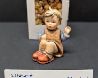 Vintage Goebel Hummel Figurine: "I'm Here" Boy, TMK-6, Original Box