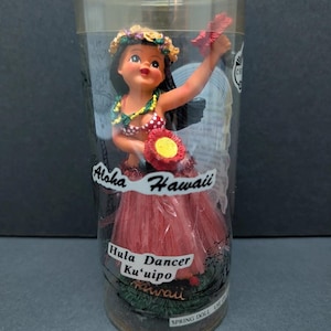 Hawaiian Dashboard HULA GIRL Dancer NODDER Bobblehead Figurine 6.5 Vintage Box Bobble Head Woman Grass Skirt Retro