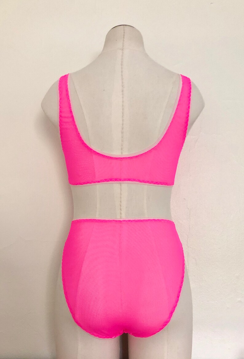 Neon Pink High Leg Panties Sweet Tooth Lingerie Etsy