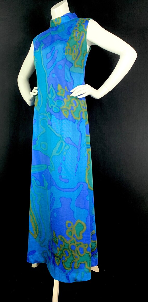 1960s Psychedelic Maxi Dress - Vintage 60s Mod Psy