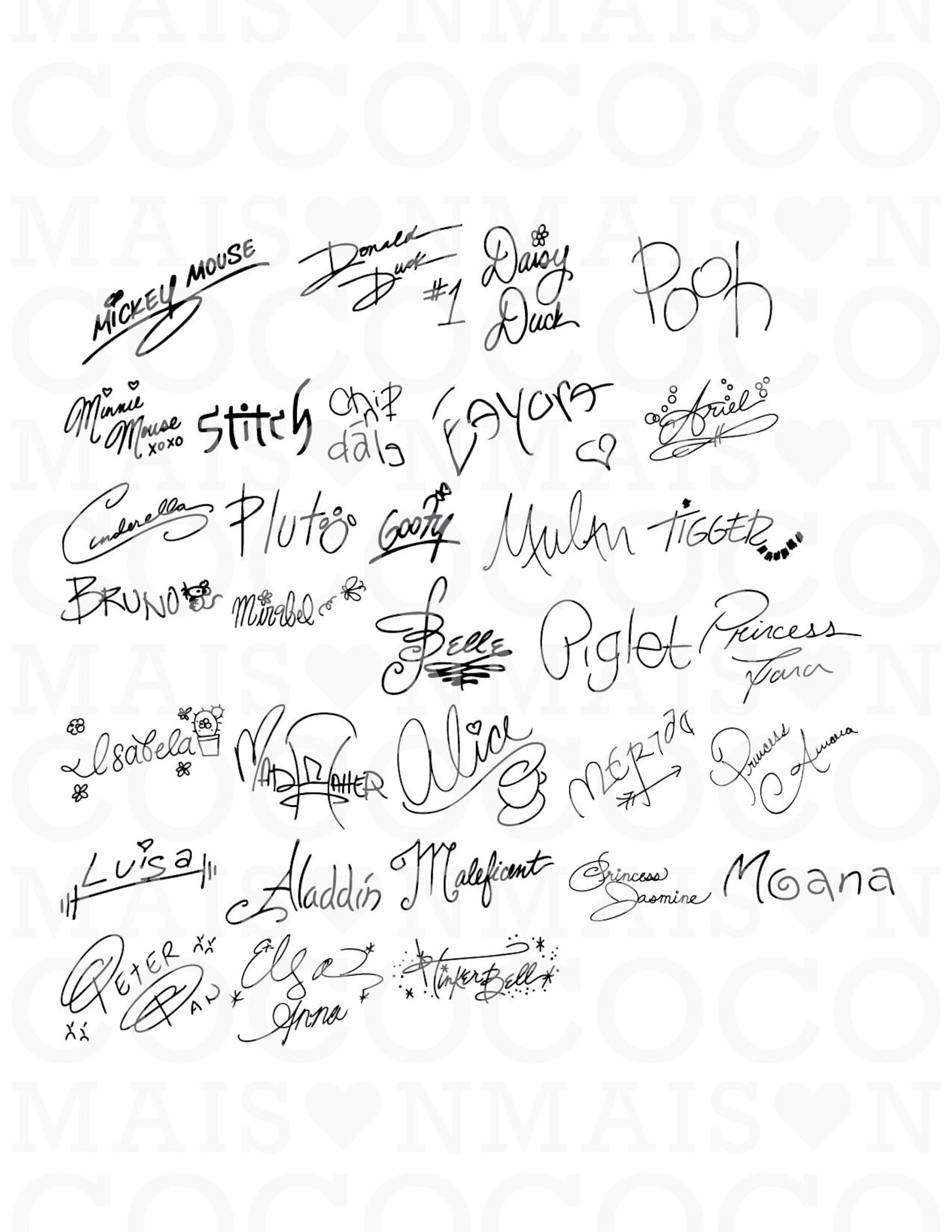 Character Signature Svg, Eps, Png - Etsy