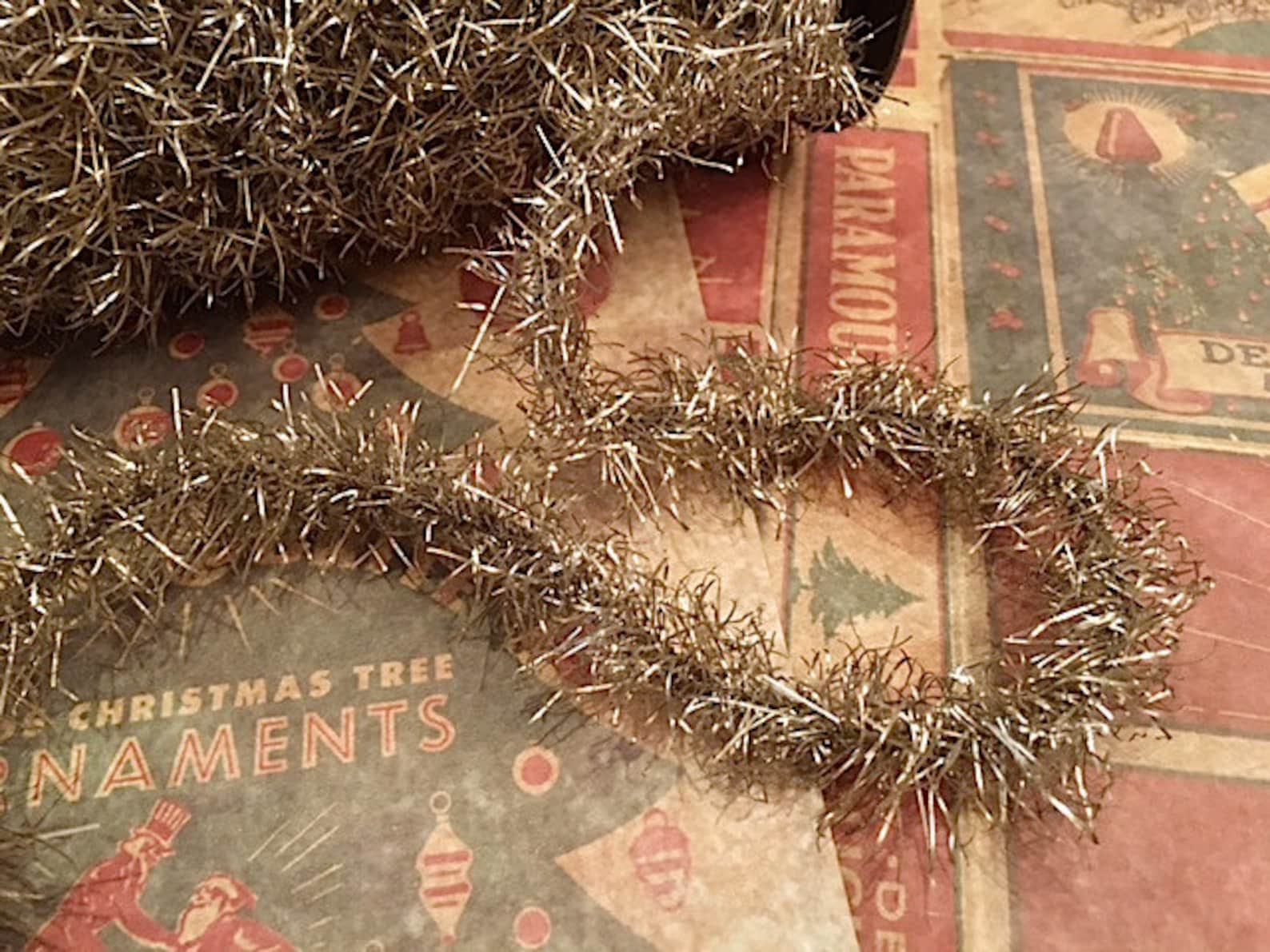 Vintage Style Tinsel Garland Silver Tinsel 9' Etsy
