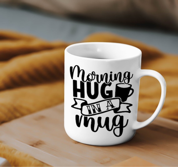 Morning Hug in a Mug Ceramic Coffee Cup, 12oz Coffee Cup, Hot Drinks, Gift,  Office, Coffee, Ceramic Coffee Mug, Mugs, Work, Hug, Cup, 