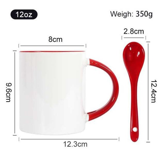 2 Sets Sublimation Mugs With Spoon For Christmas Anniversary Birthday,  White 11oz Sublimation Coffee Mugs With Gift Box
