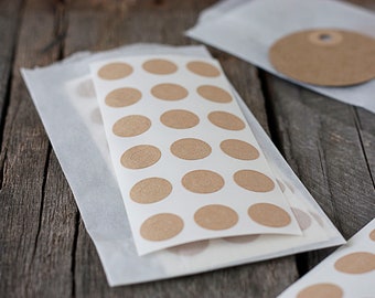 Brown Kraft Reinforcement Stickers. Hole Reinforcement Stickers