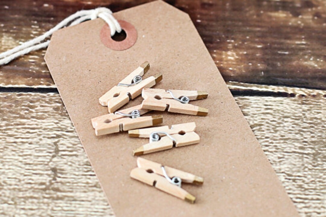 1 Inch Mini Clothespins in Gold Set of 10 Gold Tip Clip Etsy
