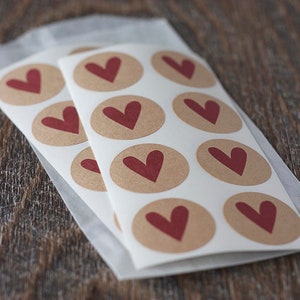 Brown Heart Stickers 