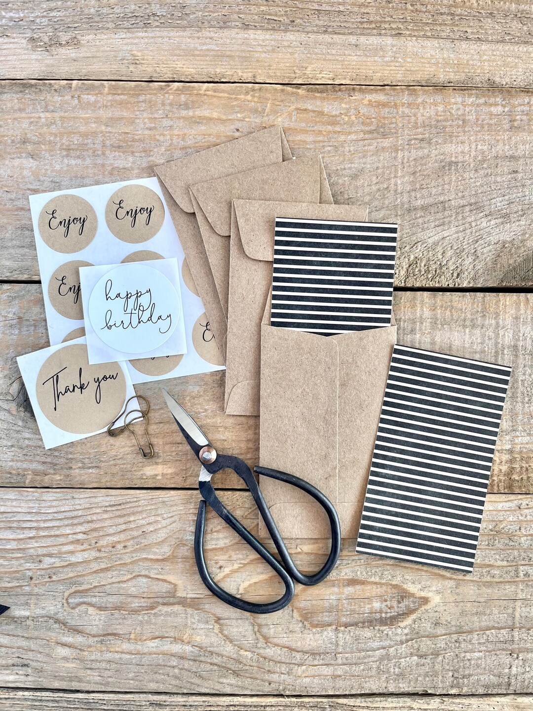 Set of 6 Striped Black and White Flat Note Cards Note Cards - Etsy
