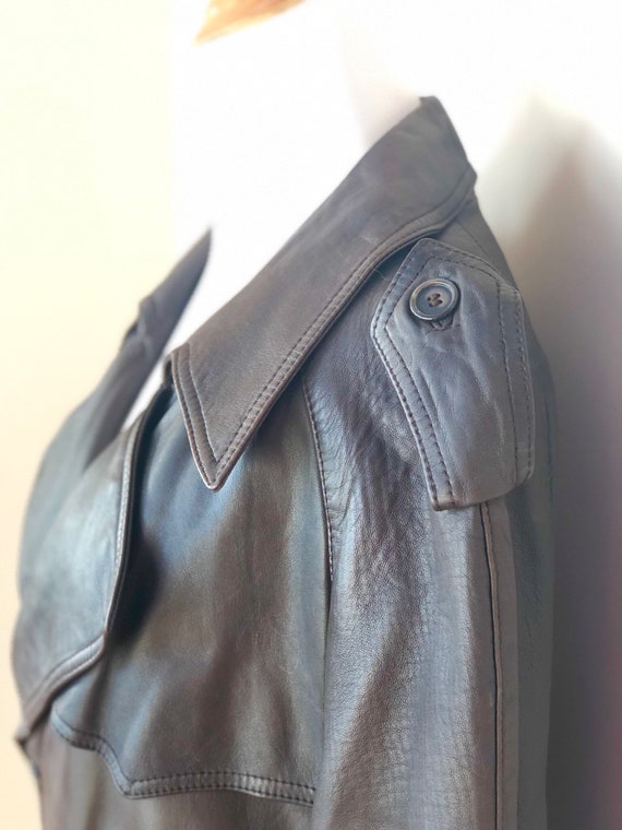 Brown Vintage Leather Trench