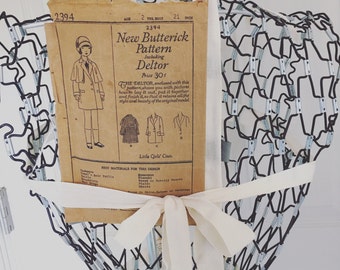 Antique Sewing Pattern 1920&#39;s Coat with Cape Vintage Little Girls Butterick