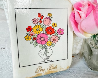 Vintage Brag Book 1960s Japan Floral Miniature Zippered Photo Album
