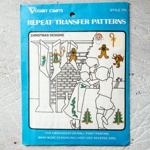 Vintage Vogart 776 Christmas Designs Iron On Repeat Transfer Patterns