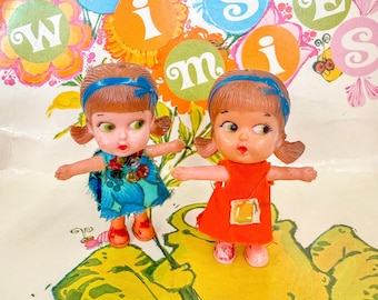 Vintage Liddle Kiddle Clone Dolls 1960s Bobble Heads Miniature Little Dolls Dolly Darling Clone Toys Hong Kong