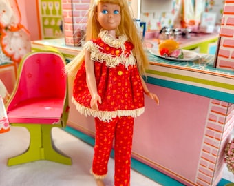 Vintage Skipper 1965 Fashion Pak Wooly PJs Pajamas Set Barbie Clothes Mattel NO DOLL