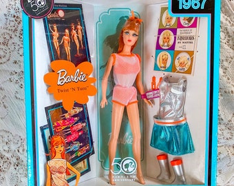 1967 TNT Twist N Turn Vintage Barbie Doll 50th Anniversary Reproduction Set Titian Redhead My Favorite Barbie Zokko Mod Outfit Mattel