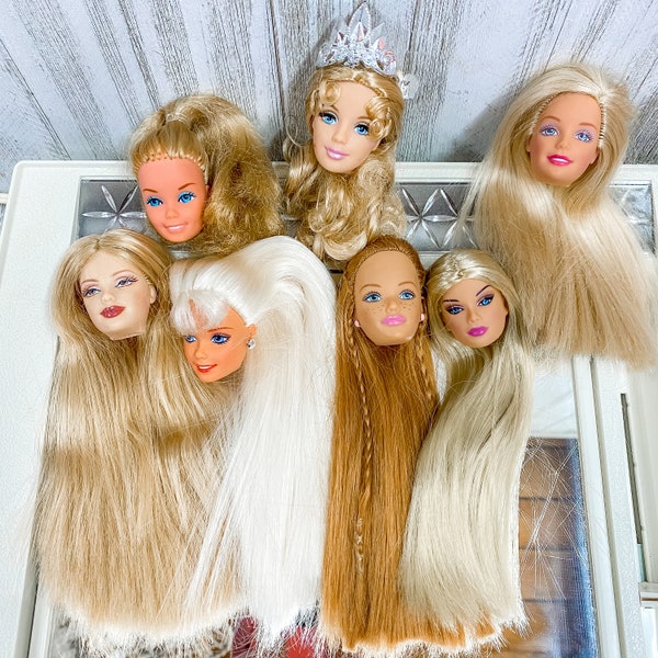 Barbie Heads Fashionista Collectors Editions Model Lot of 7 Gorgeous Hair for Custom OOAK Mattel Pregnant Midge Happy Family