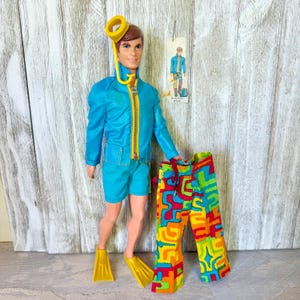 Vintage Barbie Ken Mod 1970 Shore Lines 1435 Complete Set with Jacket Shorts Pants Belt Snorkel Fins Mattel NO DOLL