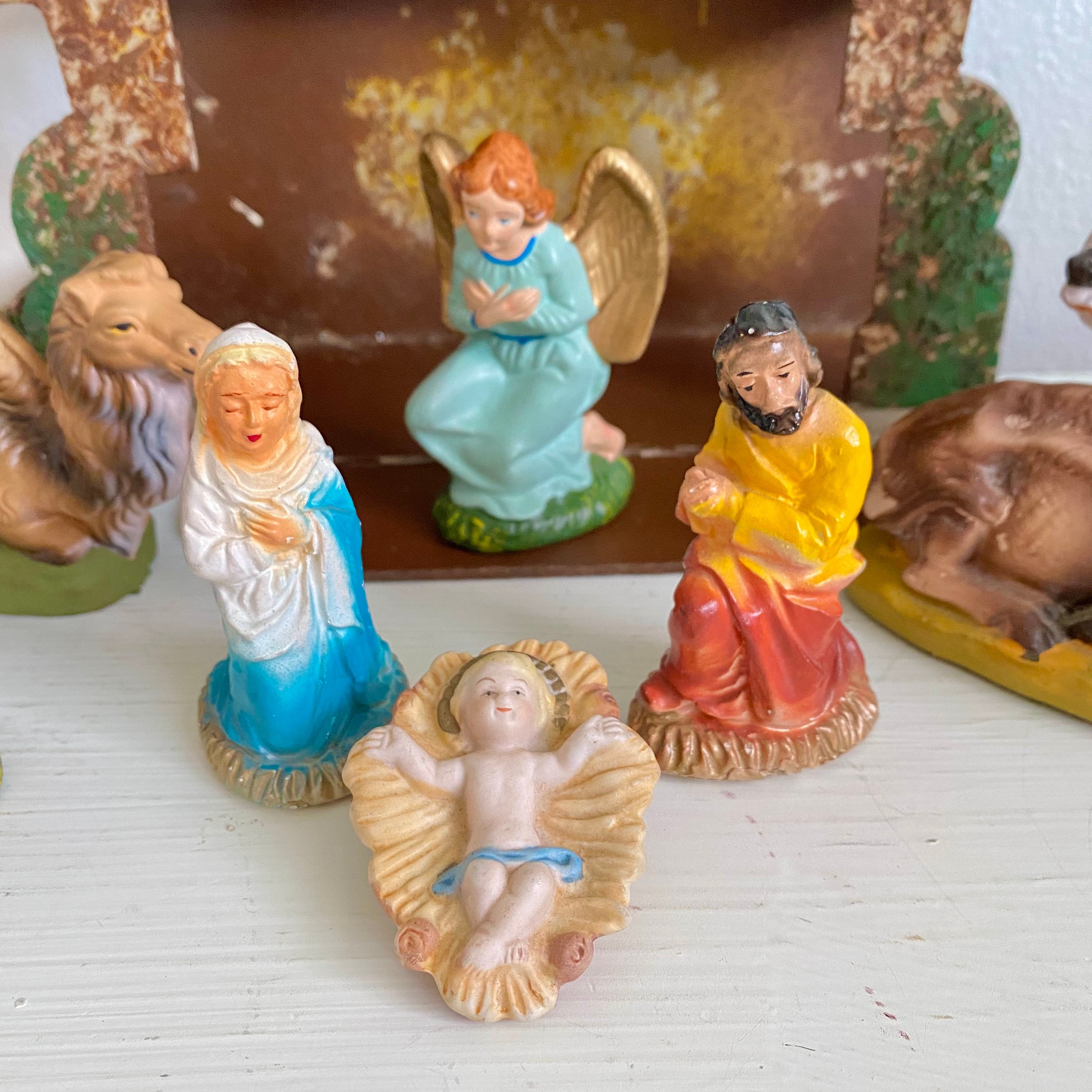 Vintage Nativity Set Japan Nippon Yoko Boeki Co 9 Piece With Etsy