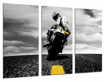 Cuadro Moderno Fotográfico Moto Valentino Rossi, Motorista, Yamaha, Carretera, 97 x 62 cm ref. 26671