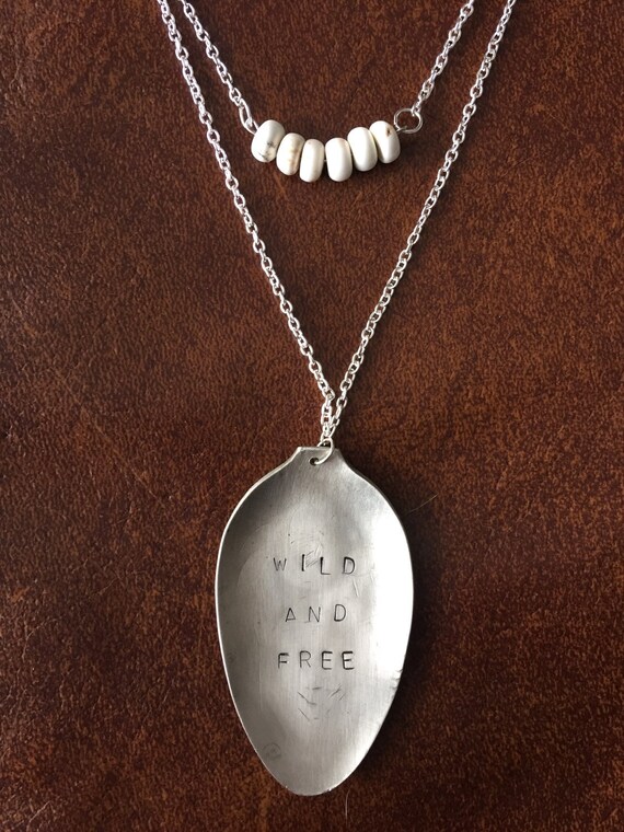 Items similar to Hand stamped spoon necklace on Etsy