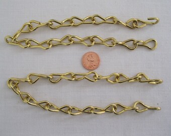 2 - 1 Foot pieces of 10 Ga. Brass on steel chain for hanging STAINED GLASS SUNCATCHERS.