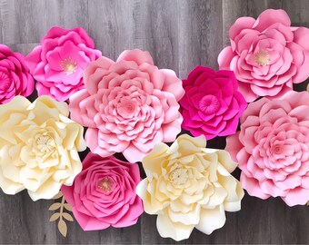 9 piece paper flower set