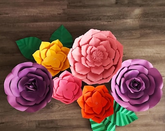 6 piece paper flower set