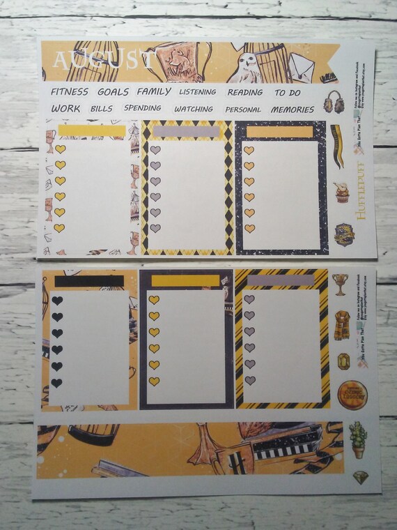 Yellow House Monthly Notes A Page Planner Sticker Kit Etsy