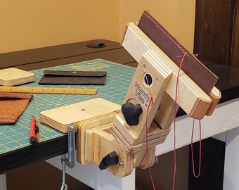 HV - Small 8" Fixed Wing, Leather Craft Stitching Pony Vise (8" clamping space 4" depth) with optional accessories