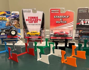 Large Carded Display Stand for your Green Light / Hot Wheels  3D printed -6 pack