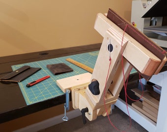 HV - Medium 8" Fixed Wing, Leather Craft Stitching Pony Vise (8" clamping space 6" depth) with optional accessories