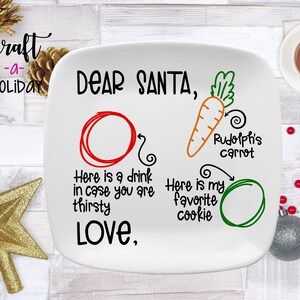 Personalized Christmas Plate | 10" Santa Plate | Customized Plate for Christmas | Santa Plate | Cookies and Milk Jar for Santa Plate