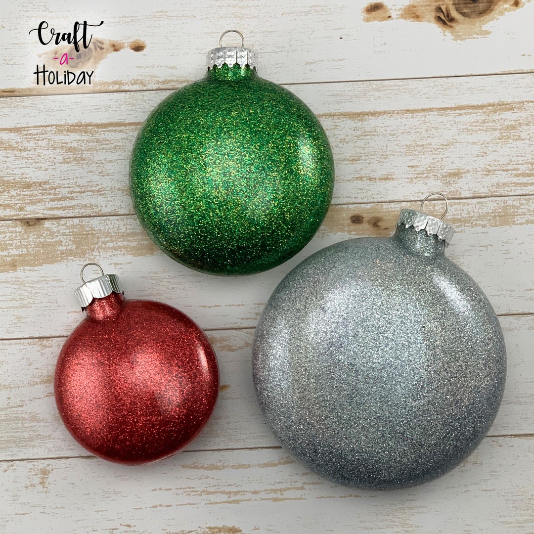 Personalized Glass Glitter Ornament Glass Disc Glitter Ornament