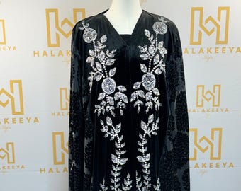 Luxus Samt Verschönerte Handarbeit Perlen Abaya Cape!