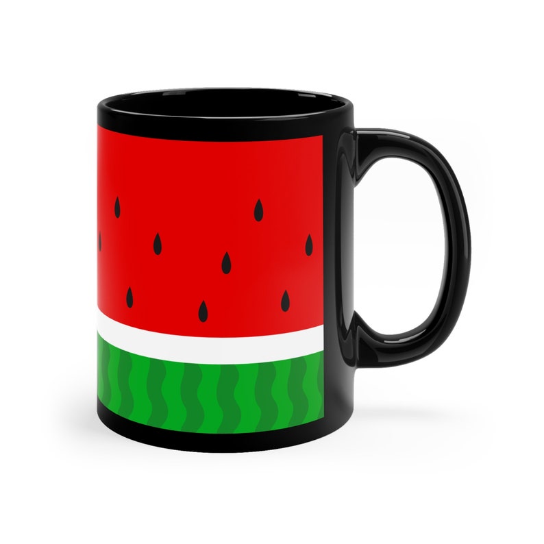 Palestinian Watermelon Flag Color 11oz Black Mug, Palestinian Mug - Etsy