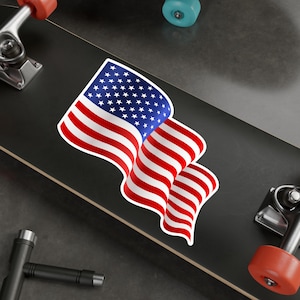 Amerikaanse vlag Kiss-Cut vinyl decal sticker, USA patriottische sticker, Amerikaanse vlag laptop sticker, Fourth of July sticker, autoruit sticker
