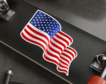 USA Flagge Kiss-Cut Vinyl Aufkleber Aufkleber, USA Aufkleber, Amerikanische Flagge Laptop Aufkleber, Vierter Juli Aufkleber, Autofenster Aufkleber