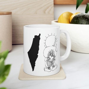 Handala Palestinian idol character coffee Ceramic Mug 11oz, hanthala, Ali Al naji, palestine, Palestinian, gift