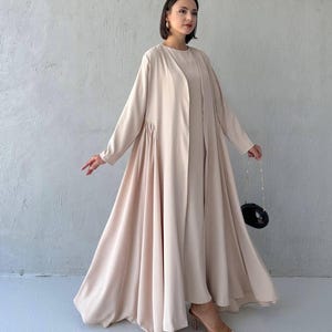 Elegant decorated Ruffled Sided Open Abaya