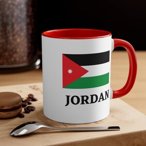 Jordanien Flagge Kaffee Akzent Kaffeetasse, 11 Unzen, Jordanien, jordanische Flagge, Geschenk