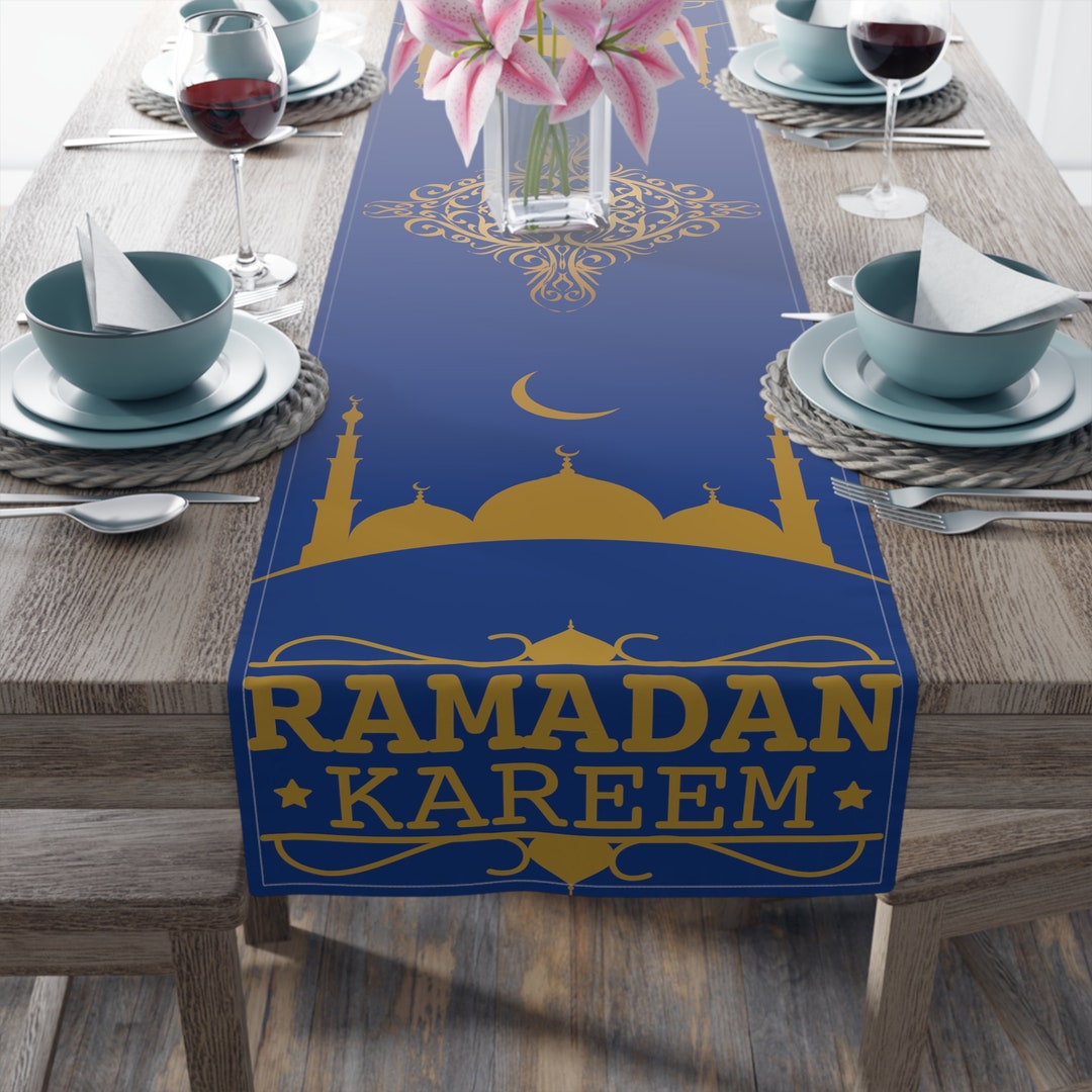 Ramadan Kareem Table Runner (cotton, Poly), Ramadan Decorations, Table ...