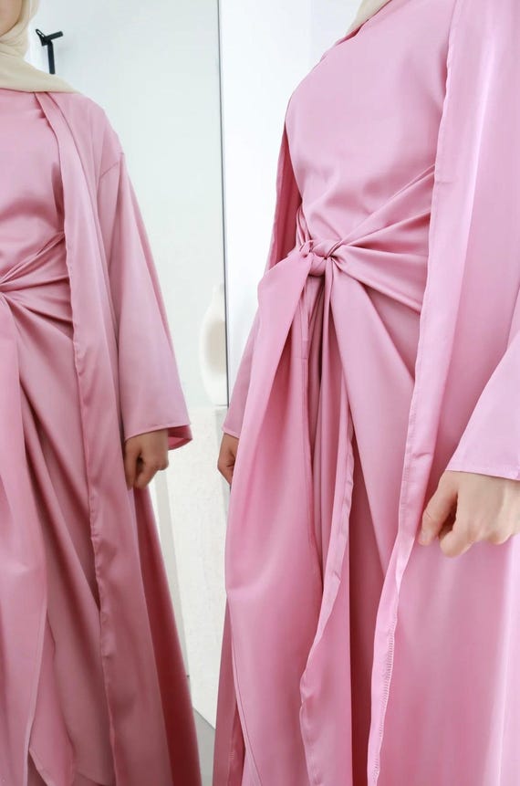 Abaya Modest Dress Silk Long Kimono Abaya Tie-wrap Skirt , Modest Wear  Islamic Outfit - Etsy