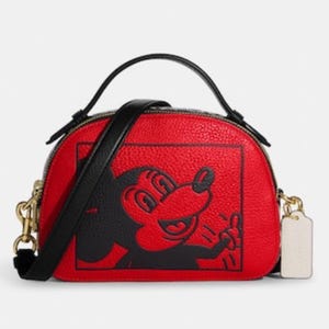 Coach Disney Mickey Mouse X Keith Haring Serena Satchel Red