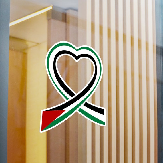 パレスチナ国旗、がん啓発リボン、車用キスカットビニールデカール