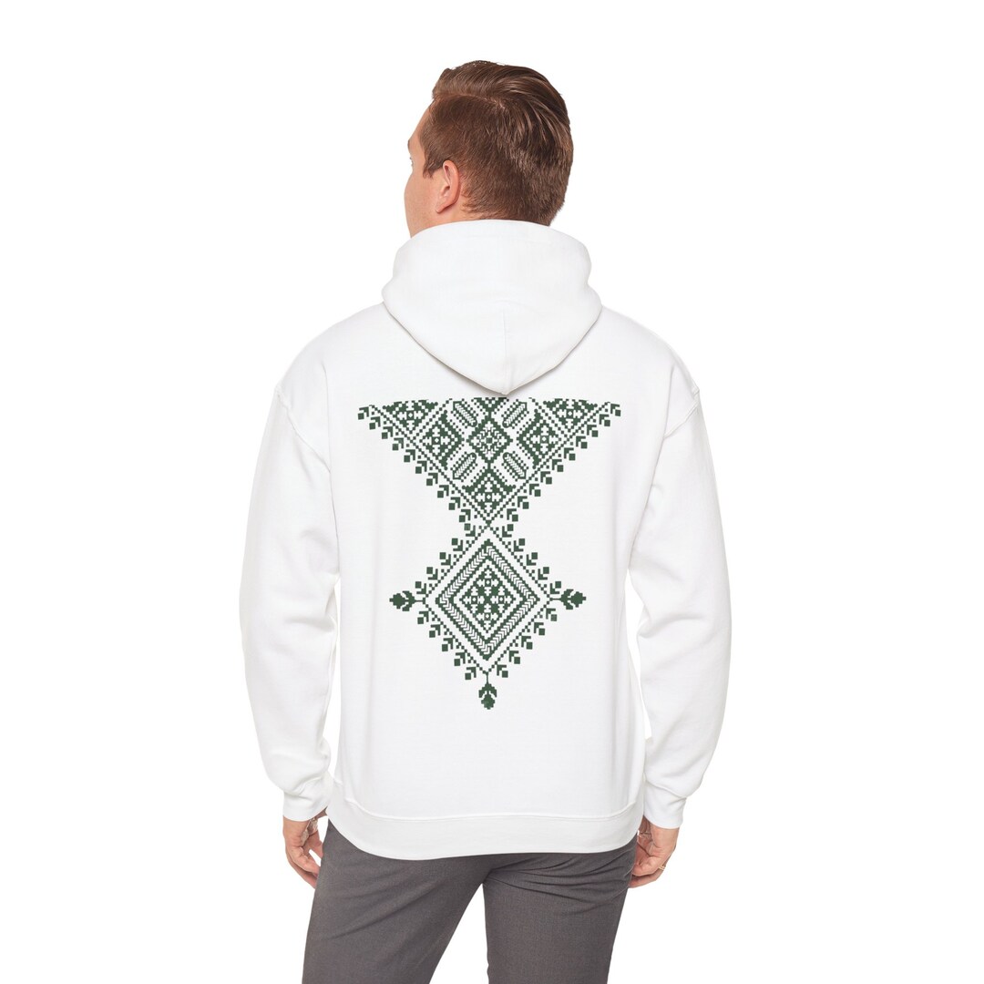 Swan Light Blue Hoodie – Handmade Palestinian Tatreez & Swan Bracelet