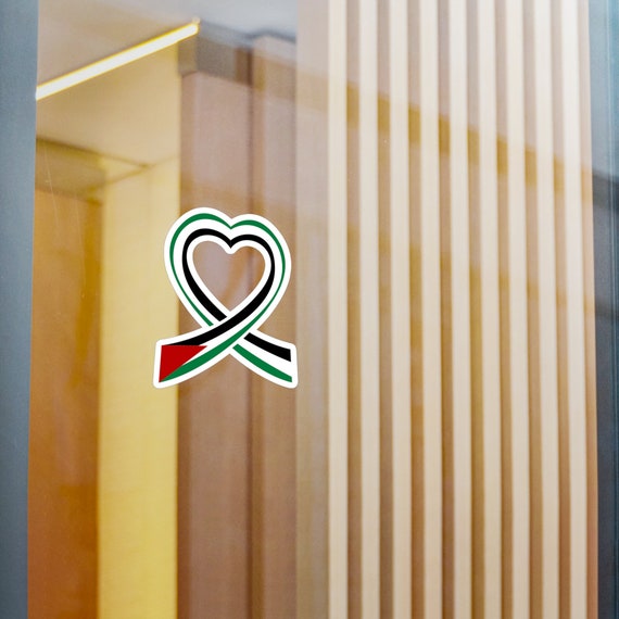 パレスチナ国旗、がん啓発リボン、車用キスカットビニールデカール