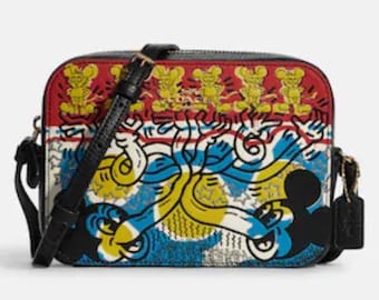 Bolso bandolera Coach Disney Mickey Mouse X Keith Haring Mini Camera Bag