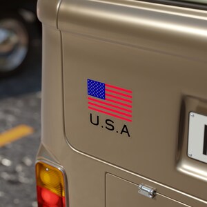 United States of America flag Transparent Outdoor Stickers, Die-Cut, 1pcs, USA flag sticker, USA car sticker, car window sticker
